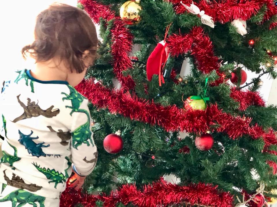 copiii si bradul de Craciun