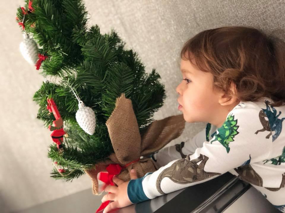 copiii si bradul de Craciun