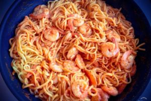 paste cu creveți, rețeta